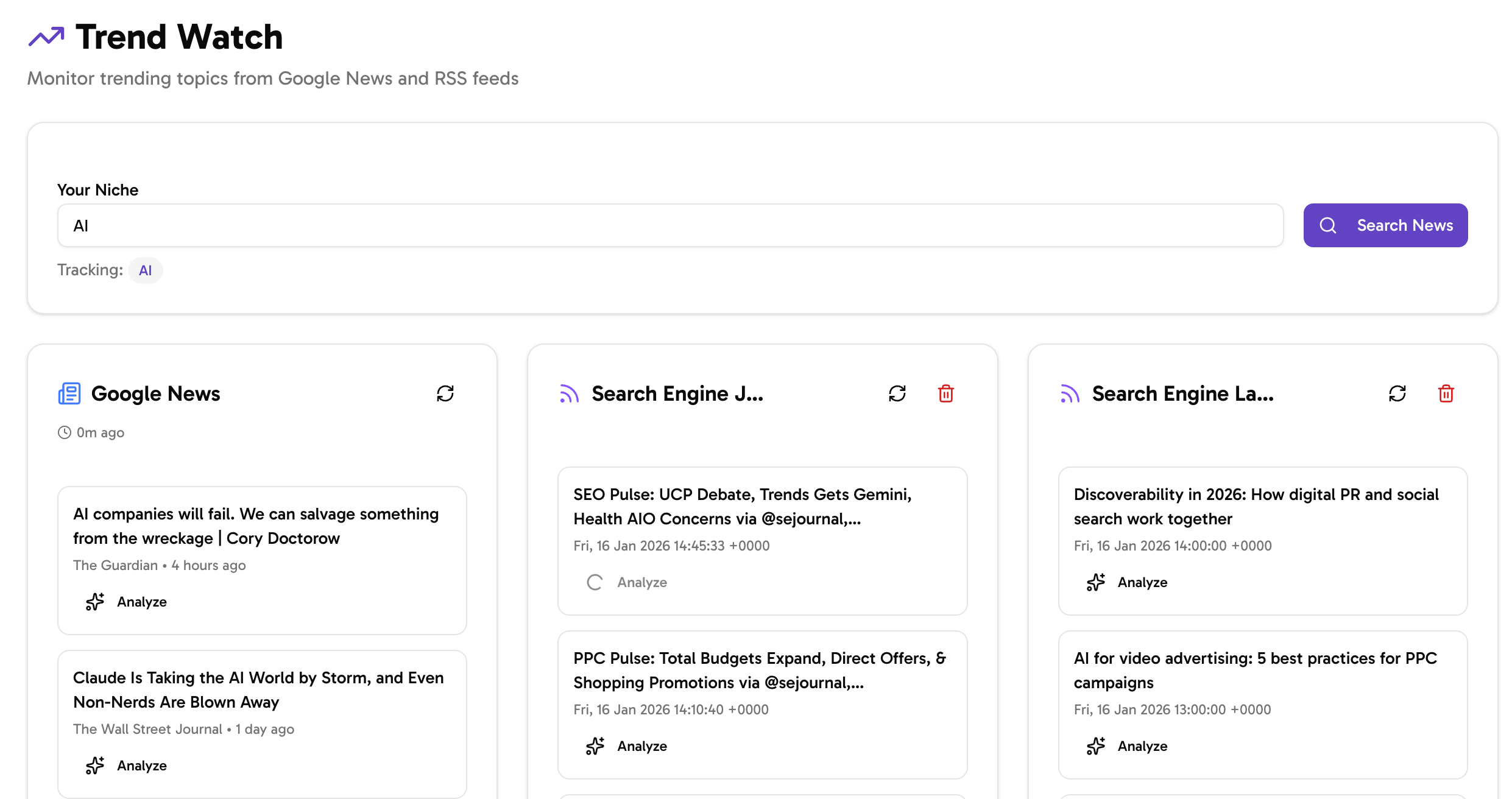 Trend Watch Dashboard