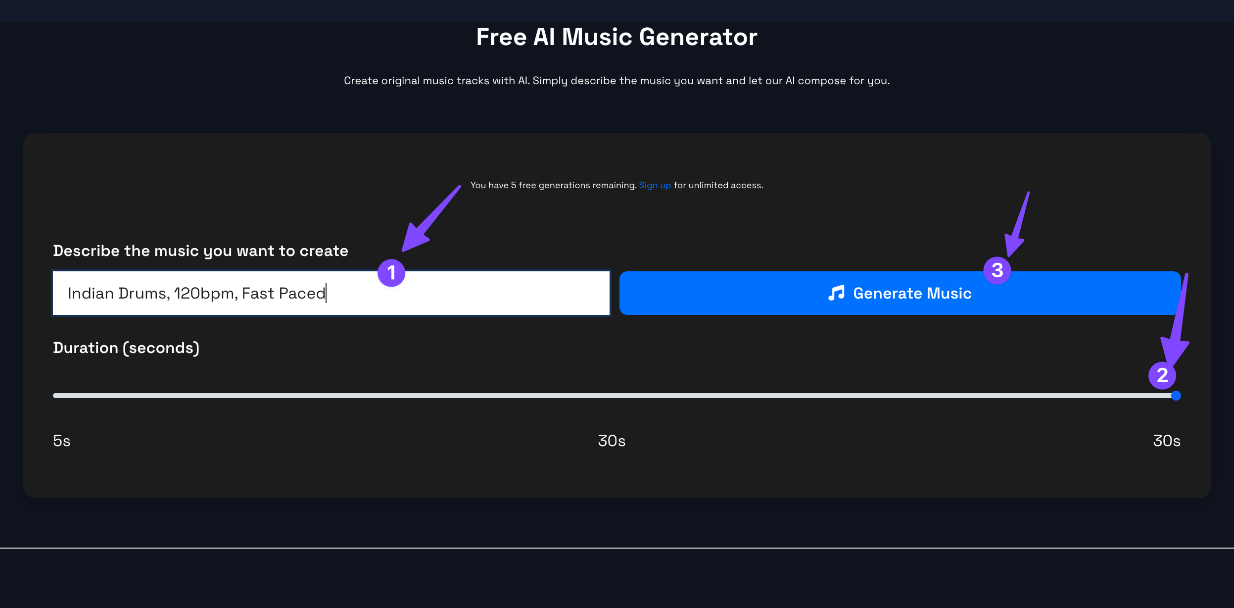 Text-to-Music Generator