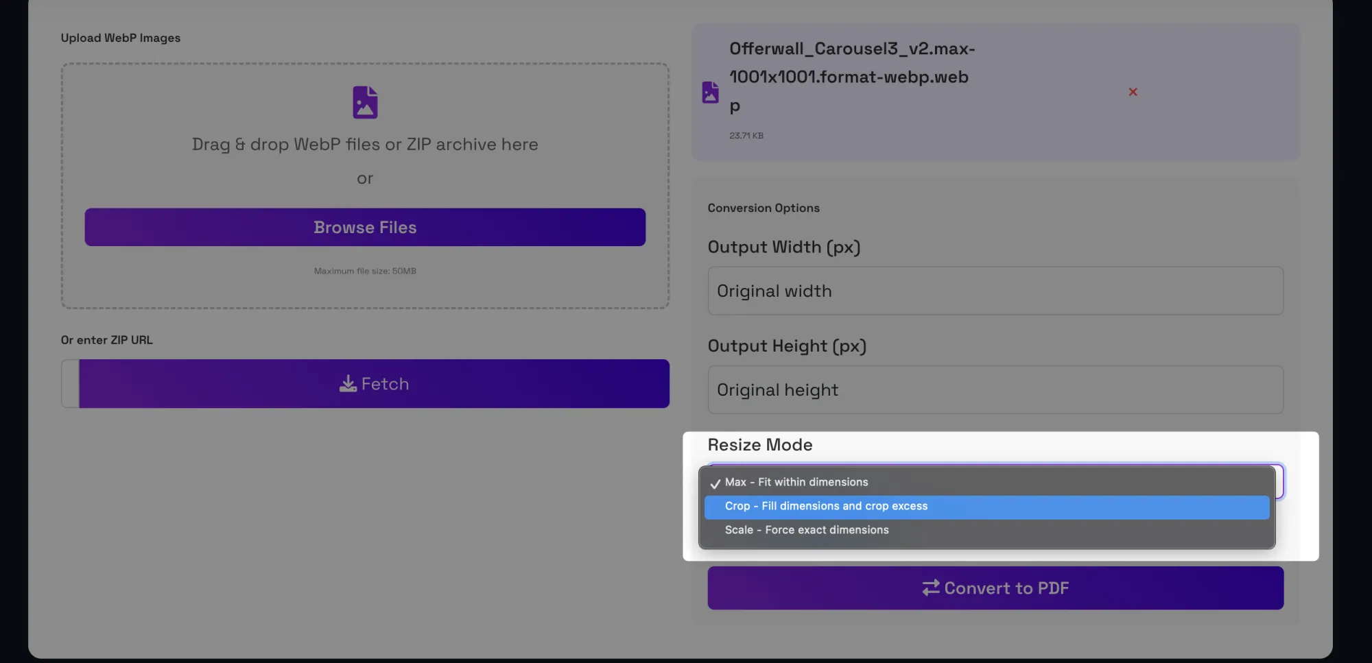 Resize Mode: Fit, Crop, or Scale