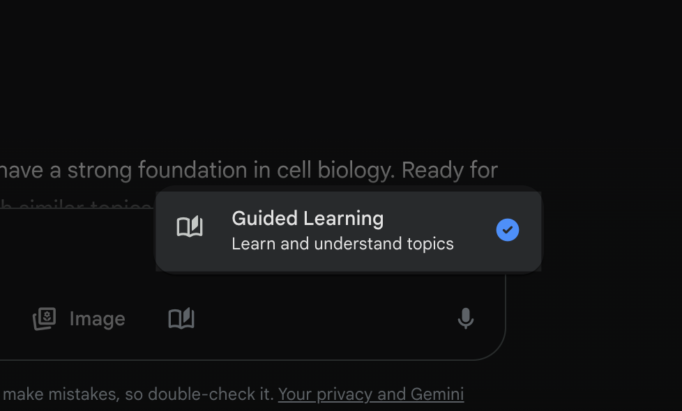 Select guided learning mode