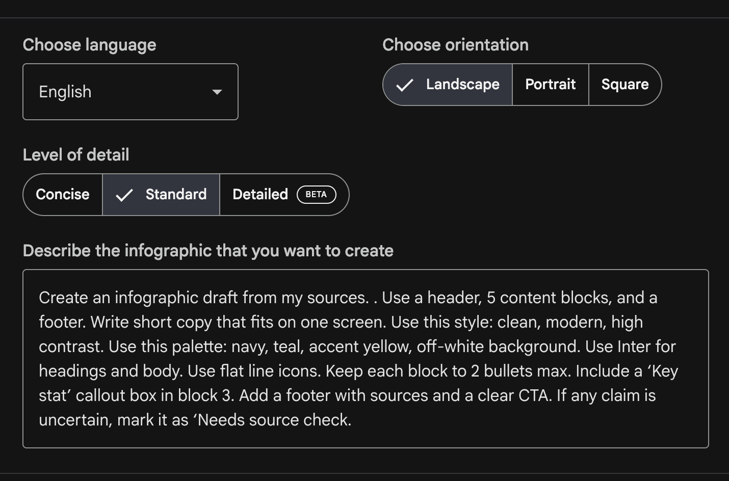 Prompt template you can reuse inside describe