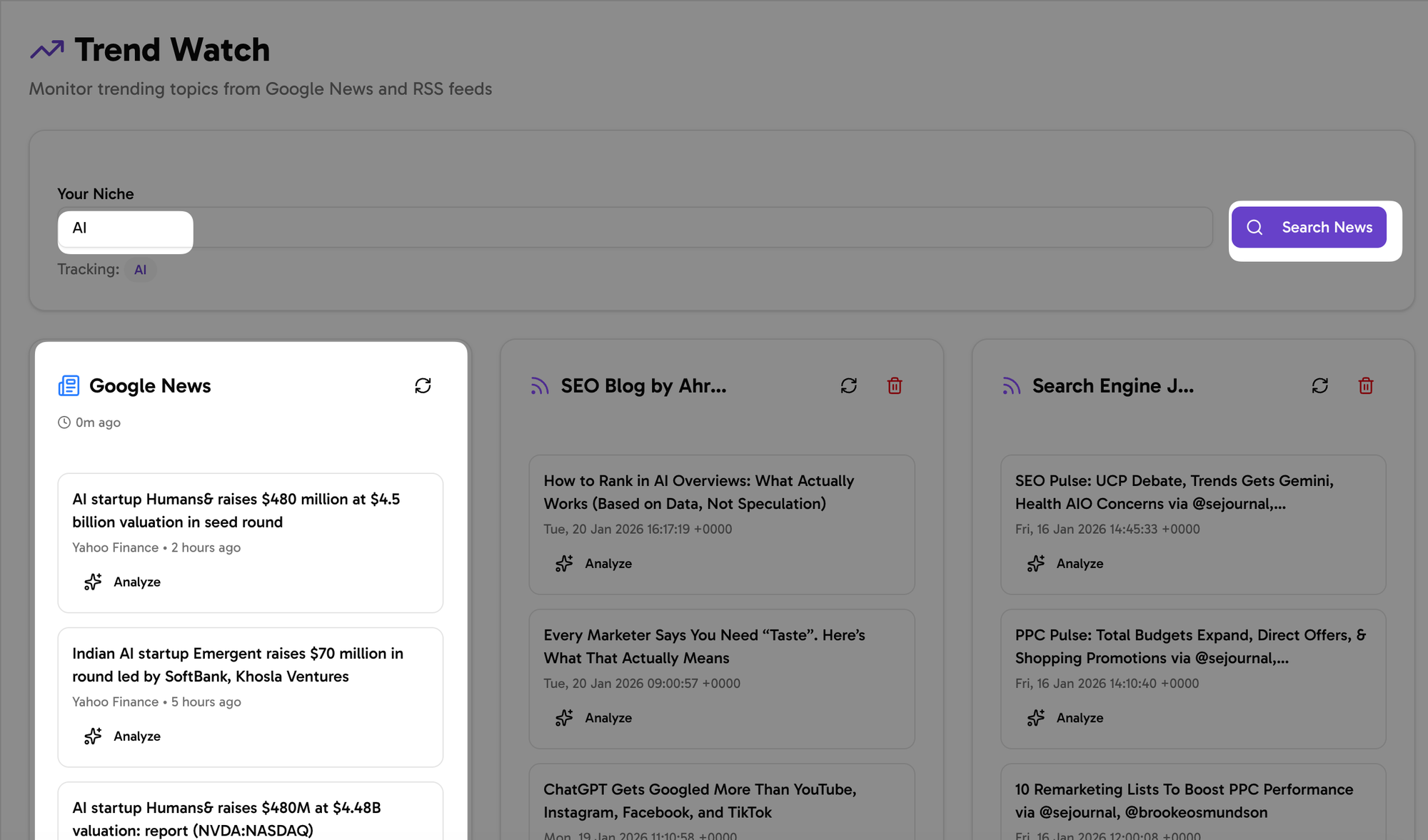 screenshot of trends watch