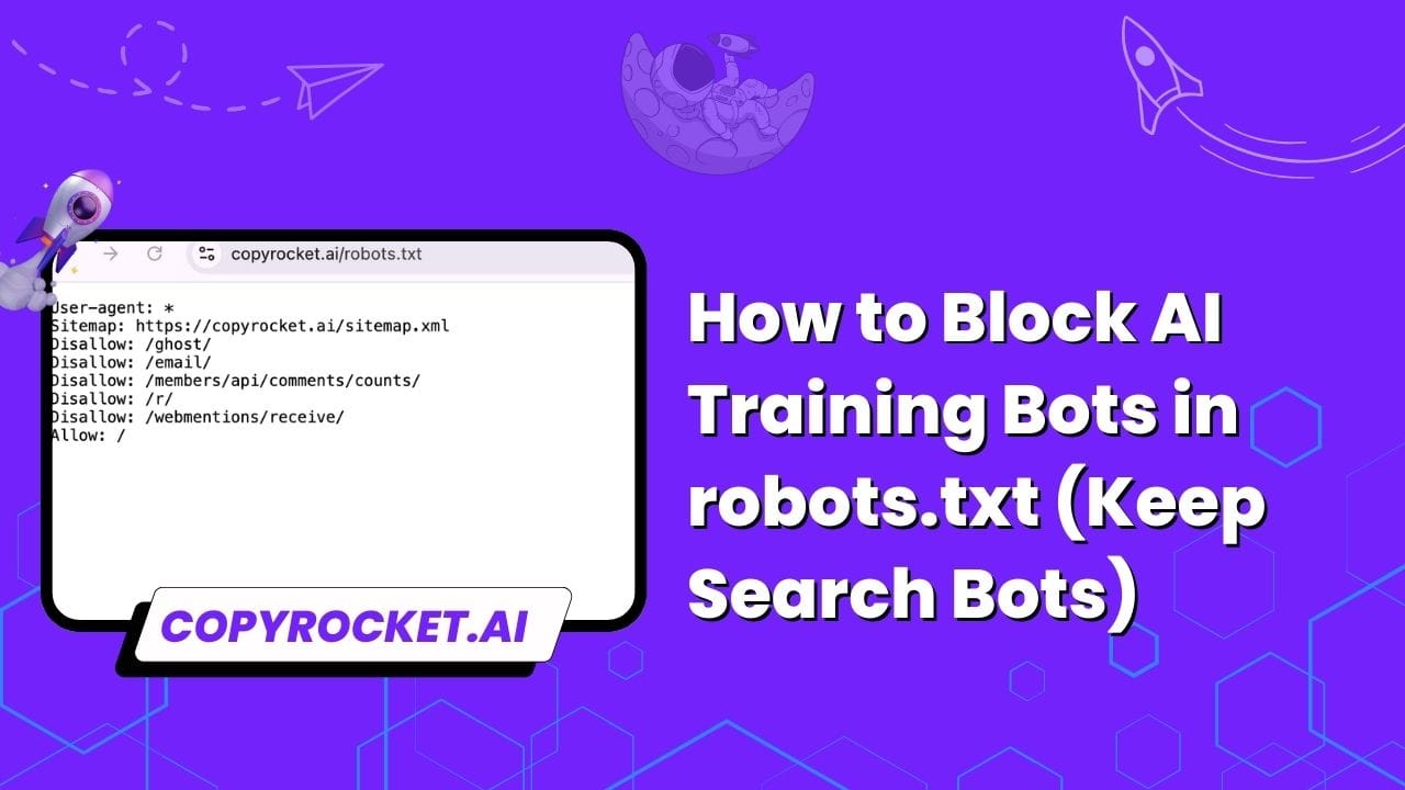 How to Block AI Training Bots in robots.txt (Keep Search Bots)