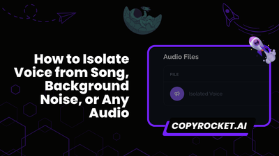 How to Isolate Voice from Song, Background Noise, or Any Audio