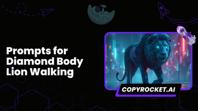 10+ AI Image Prompts for Diamond Body Lion Walking​