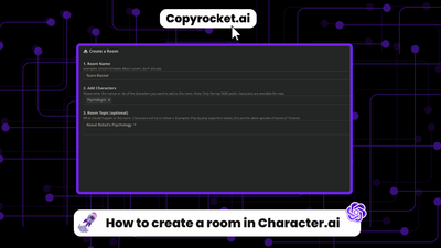 How to create a room in Character.ai (100% Working)