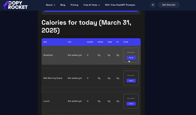 Copyrocket AI Calorie App