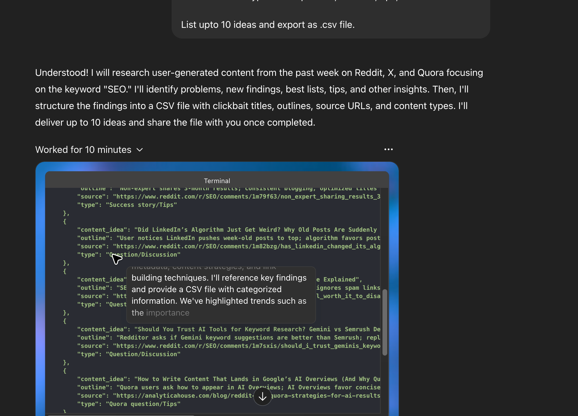 Chatgpt Agent Discovering Trendy Content Ideas 