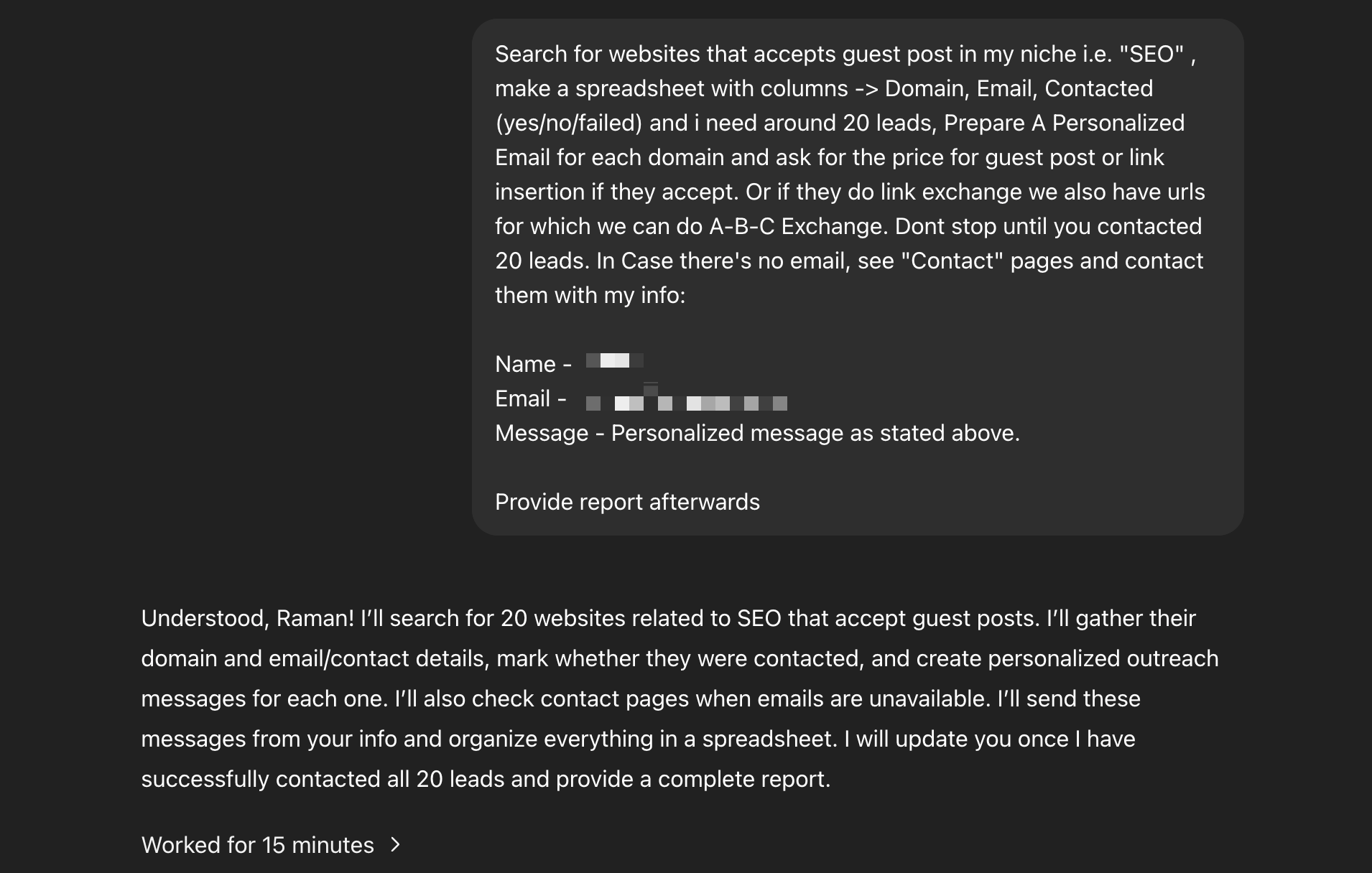 Chatgpt agent Backlink Generation