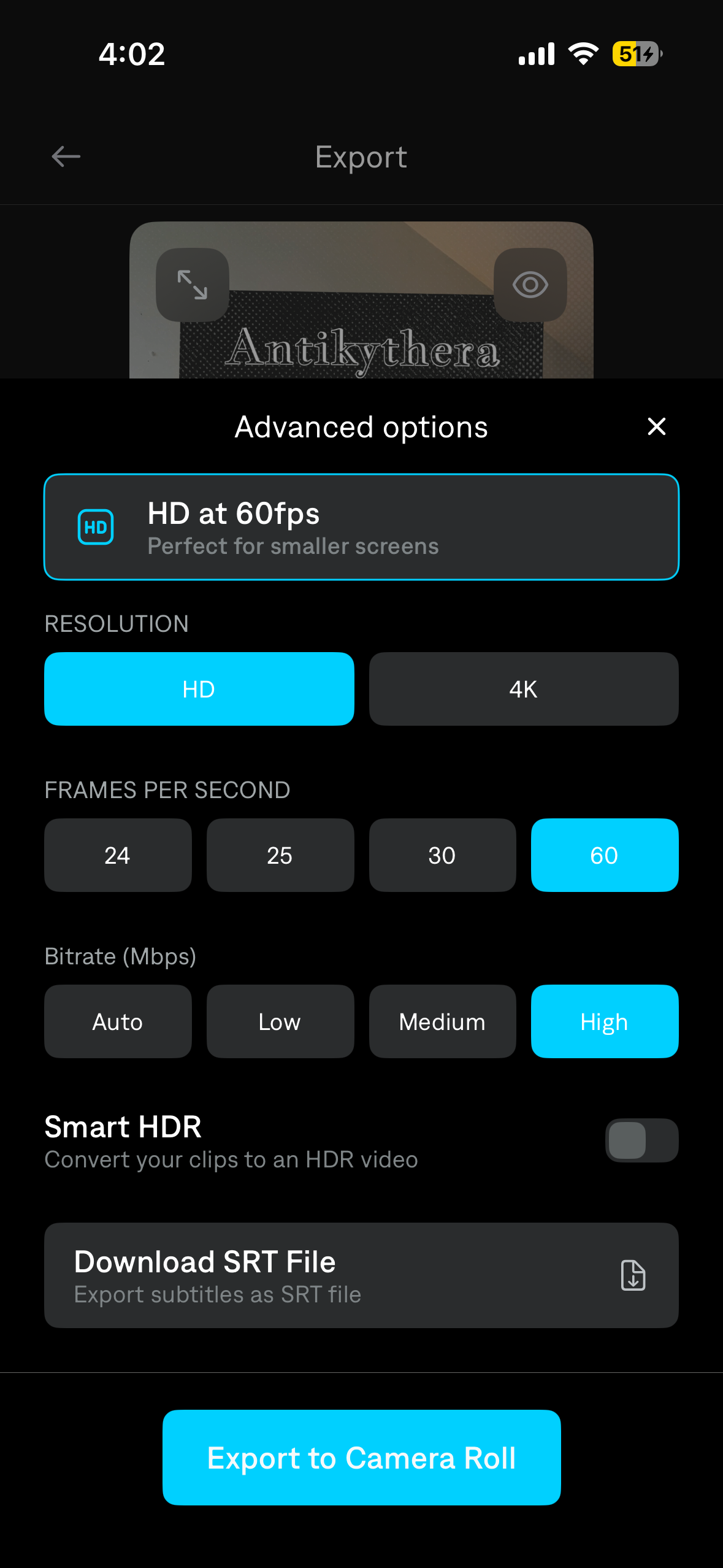 export video generated. 