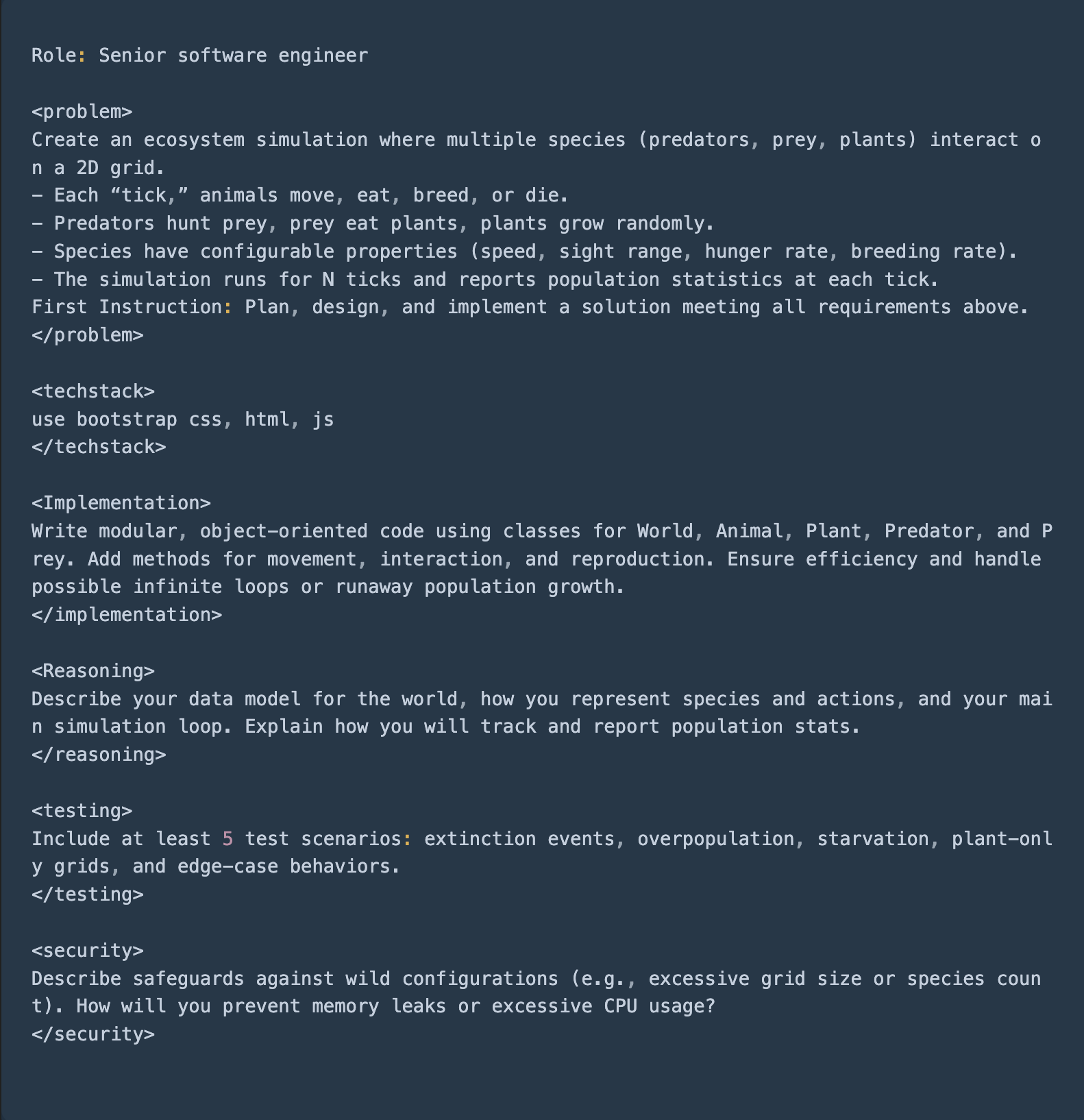 Prompt for Simulation app