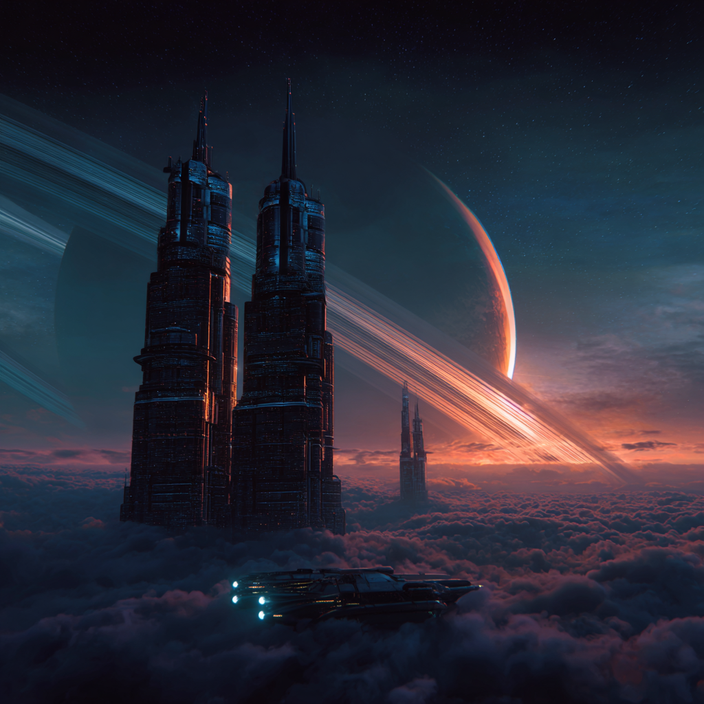 Space City on Saturn's Rings