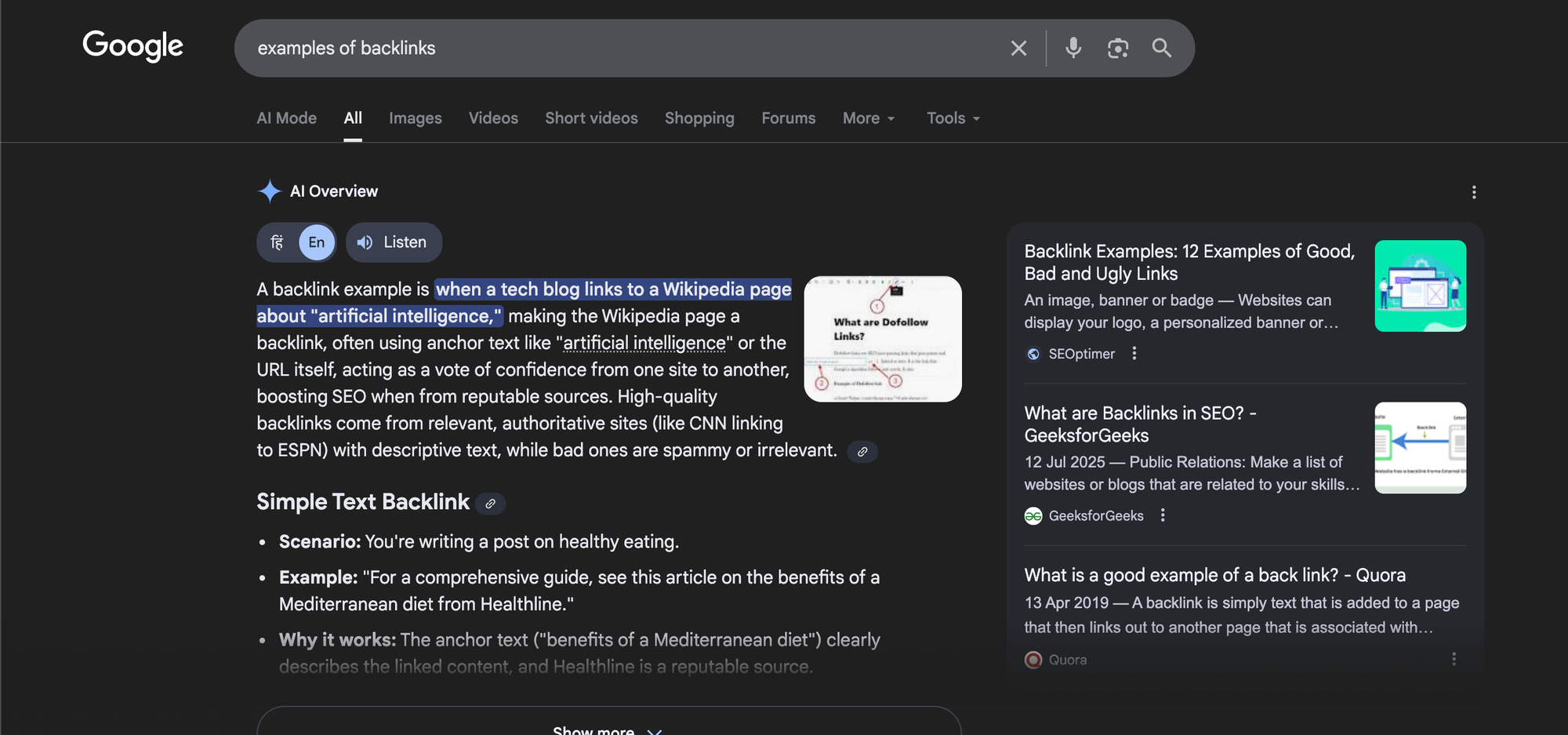 “Examples” and template queries
