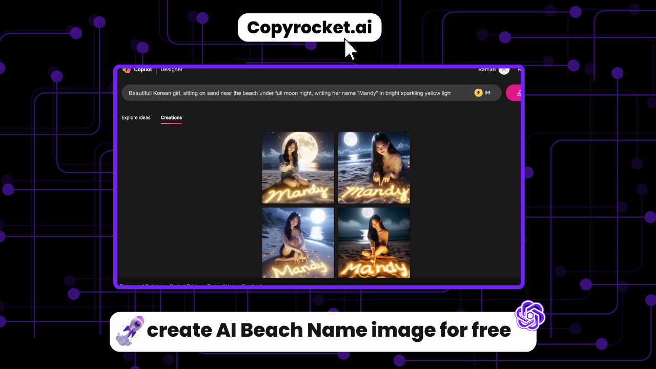 create AI Beach Name image for free