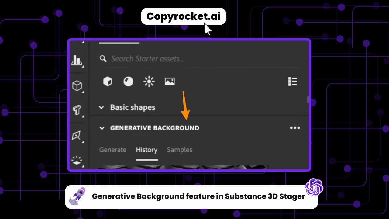 Generative Background feature in Substance 3D Stager